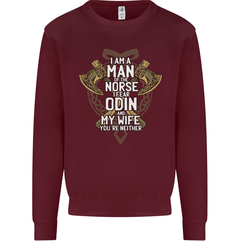 Funny Viking Wife Quote Wedding Anniversary Kids Sweatshirt Jumper Maroon