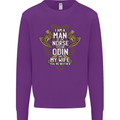 Funny Viking Wife Quote Wedding Anniversary Kids Sweatshirt Jumper Purple