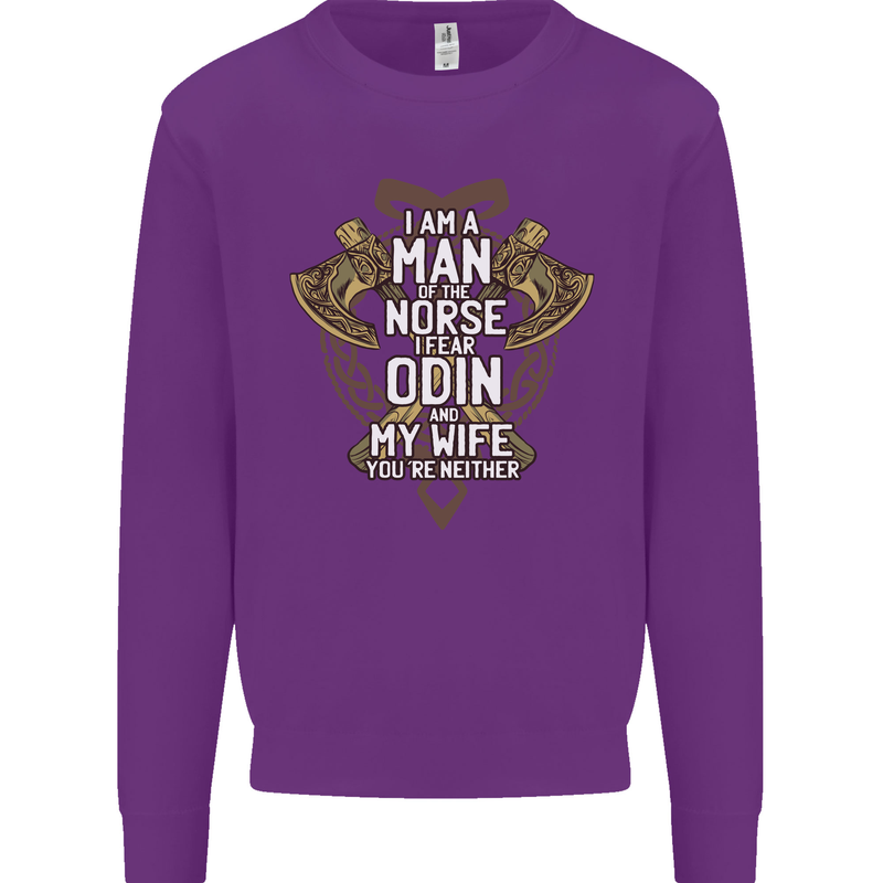 Funny Viking Wife Quote Wedding Anniversary Kids Sweatshirt Jumper Purple