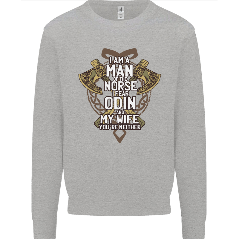 Funny Viking Wife Quote Wedding Anniversary Kids Sweatshirt Jumper Sports Grey