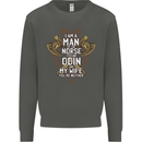 Funny Viking Wife Quote Wedding Anniversary Kids Sweatshirt Jumper Storm Grey