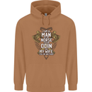 Funny Viking Wife Quote Wedding Anniversary Mens 80% Cotton Hoodie Caramel Latte