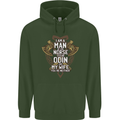 Funny Viking Wife Quote Wedding Anniversary Mens 80% Cotton Hoodie Forest Green