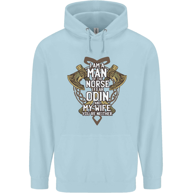 Funny Viking Wife Quote Wedding Anniversary Mens 80% Cotton Hoodie Light Blue
