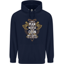 Funny Viking Wife Quote Wedding Anniversary Mens 80% Cotton Hoodie Navy Blue