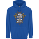 Funny Viking Wife Quote Wedding Anniversary Mens 80% Cotton Hoodie Royal Blue