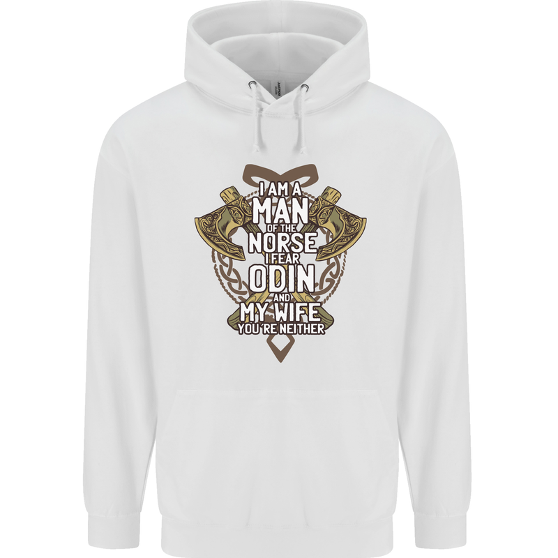 Funny Viking Wife Quote Wedding Anniversary Mens 80% Cotton Hoodie White