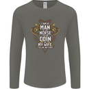 Funny Viking Wife Quote Wedding Anniversary Mens Long Sleeve T-Shirt Charcoal