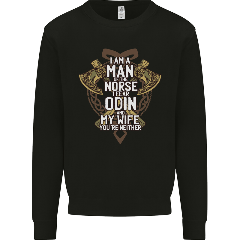 Funny Viking Wife Quote Wedding Anniversary Mens Sweatshirt Jumper Black
