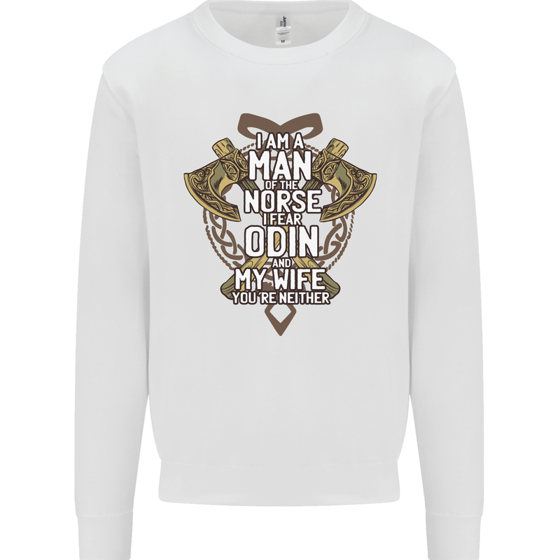 Funny Viking Wife Quote Wedding Anniversary Mens Sweatshirt Jumper White
