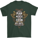 Funny Viking Wife Quote Wedding Anniversary Mens T-Shirt 100% Cotton Forest Green
