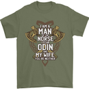 Funny Viking Wife Quote Wedding Anniversary Mens T-Shirt 100% Cotton Military Green