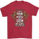 Funny Viking Wife Quote Wedding Anniversary Mens T-Shirt 100% Cotton Red