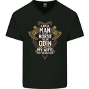 Funny Viking Wife Quote Wedding Anniversary Mens V-Neck Cotton T-Shirt Black
