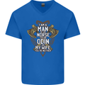 Funny Viking Wife Quote Wedding Anniversary Mens V-Neck Cotton T-Shirt Royal Blue