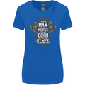 Funny Viking Wife Quote Wedding Anniversary Womens Wider Cut T-Shirt Royal Blue
