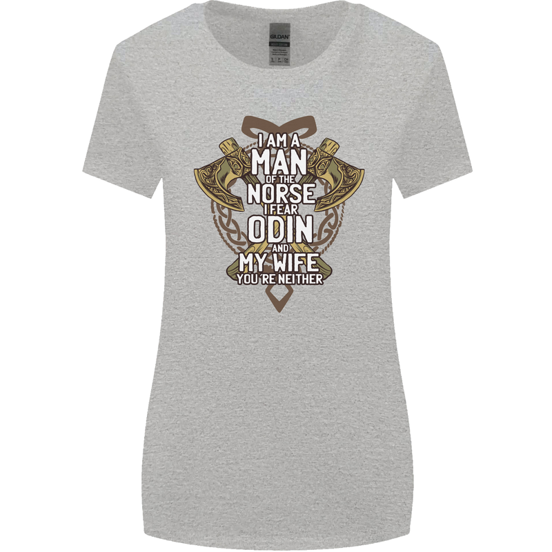 Funny Viking Wife Quote Wedding Anniversary Womens Wider Cut T-Shirt Sports Grey