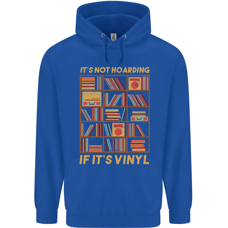 Funny Vinyl Records Turntable Music LP Childrens Kids Hoodie Royal Blue