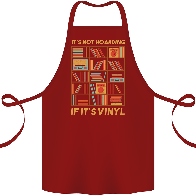 Funny Vinyl Records Turntable Music LP Cotton Apron 100% Organic Maroon