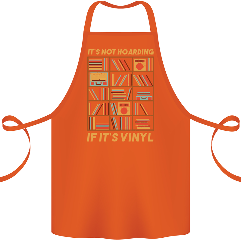 Funny Vinyl Records Turntable Music LP Cotton Apron 100% Organic Orange