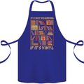 Funny Vinyl Records Turntable Music LP Cotton Apron 100% Organic Royal Blue