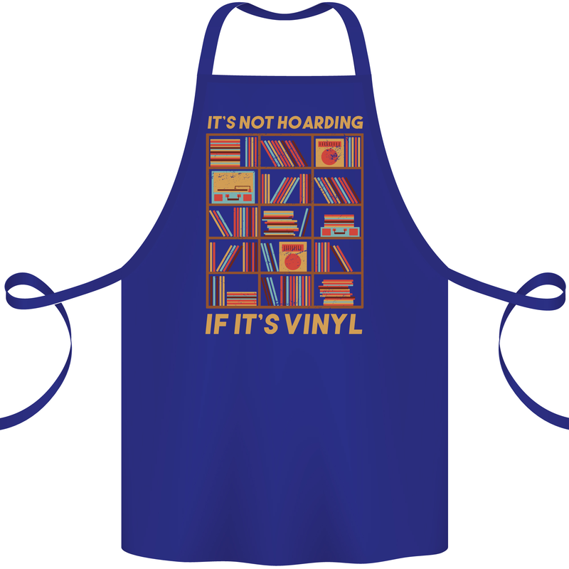 Funny Vinyl Records Turntable Music LP Cotton Apron 100% Organic Royal Blue