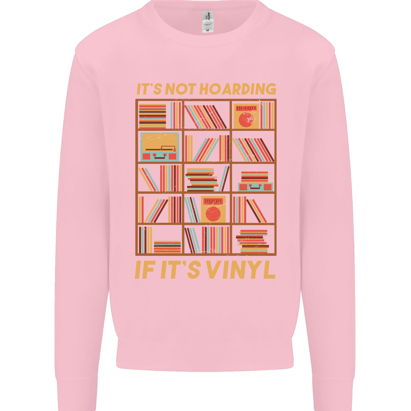 Funny Vinyl Records Turntable Music LP Kids Sweatshirt Jumper Light Pink