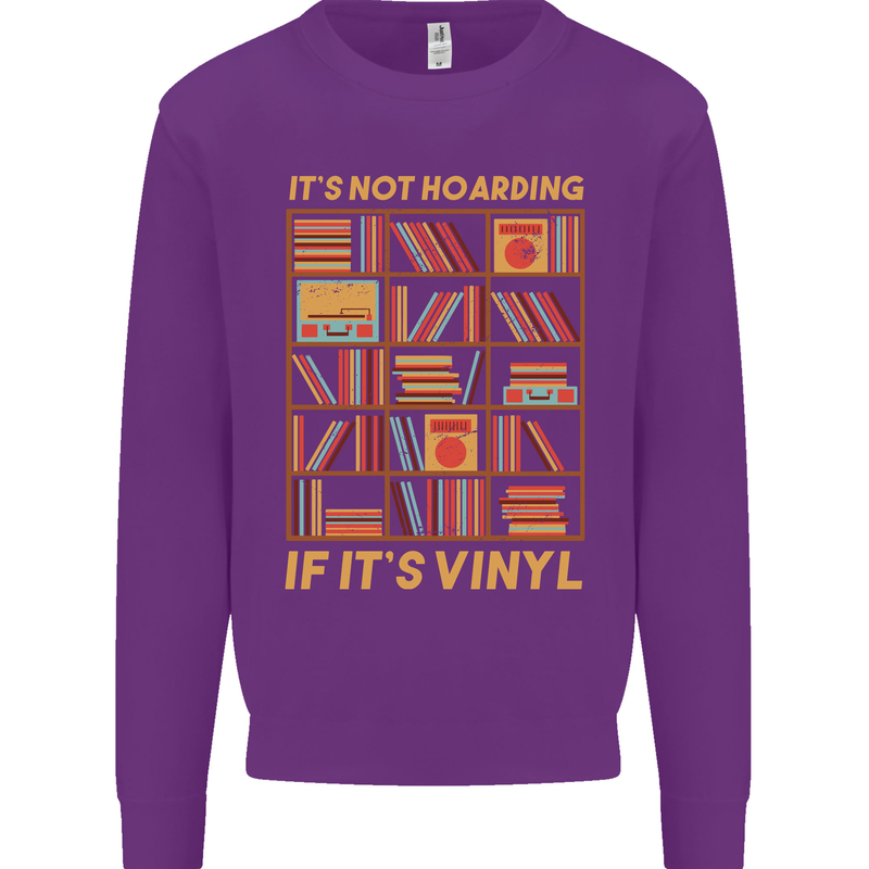 Funny Vinyl Records Turntable Music LP Kids Sweatshirt Jumper Purple