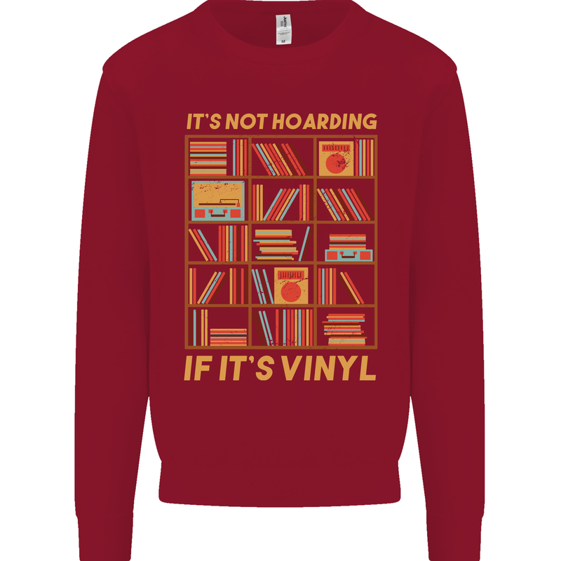 Funny Vinyl Records Turntable Music LP Kids Sweatshirt Jumper Red