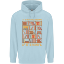 Funny Vinyl Records Turntable Music LP Mens 80% Cotton Hoodie Light Blue