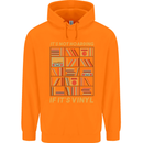 Funny Vinyl Records Turntable Music LP Mens 80% Cotton Hoodie Orange