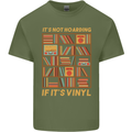 Funny Vinyl Records Turntable Music LP Mens Cotton T-Shirt Tee Top Military Green