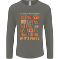 Funny Vinyl Records Turntable Music LP Mens Long Sleeve T-Shirt Charcoal
