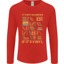Funny Vinyl Records Turntable Music LP Mens Long Sleeve T-Shirt Red