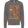 Funny Vinyl Records Turntable Music LP Mens Sweatshirt Jumper Charcoal