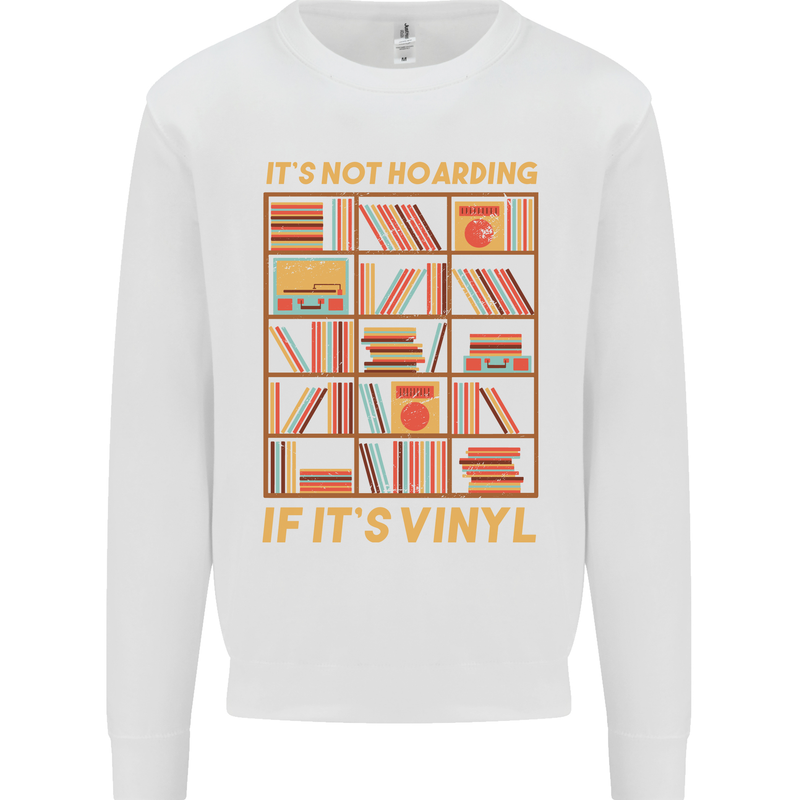 Funny Vinyl Records Turntable Music LP Mens Sweatshirt Jumper White