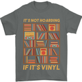 Funny Vinyl Records Turntable Music LP Mens T-Shirt 100% Cotton Charcoal