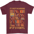 Funny Vinyl Records Turntable Music LP Mens T-Shirt 100% Cotton Maroon