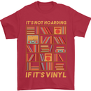 Funny Vinyl Records Turntable Music LP Mens T-Shirt 100% Cotton Red