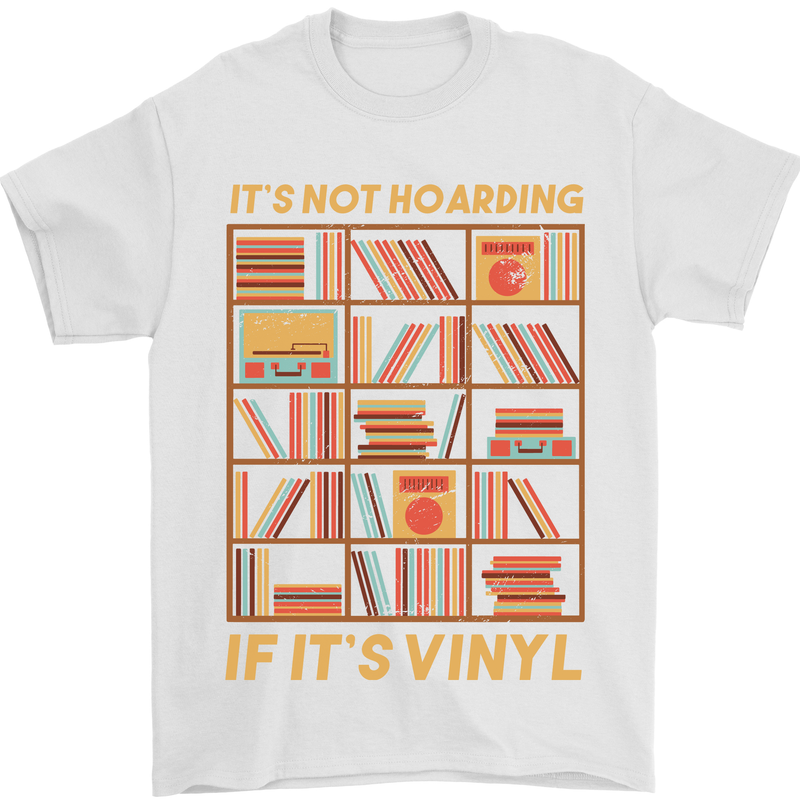 Funny Vinyl Records Turntable Music LP Mens T-Shirt 100% Cotton White