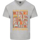 Funny Vinyl Records Turntable Music LP Mens V-Neck Cotton T-Shirt Sports Grey