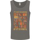 Funny Vinyl Records Turntable Music LP Mens Vest Tank Top Charcoal