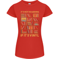 Funny Vinyl Records Turntable Music LP Womens Petite Cut T-Shirt Red