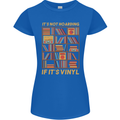 Funny Vinyl Records Turntable Music LP Womens Petite Cut T-Shirt Royal Blue