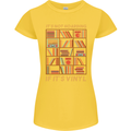 Funny Vinyl Records Turntable Music LP Womens Petite Cut T-Shirt Yellow