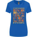 Funny Vinyl Records Turntable Music LP Womens Wider Cut T-Shirt Royal Blue