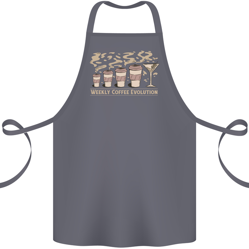 Funny Weekly Coffee to Alcohol Evolution Wine Cotton Apron 100% Organic Steel