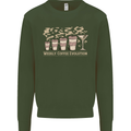 Funny Weekly Coffee to Alcohol Evolution Wine Kids Sweatshirt Jumper Forest Green