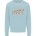 Funny Weekly Coffee to Alcohol Evolution Wine Kids Sweatshirt Jumper Light Blue