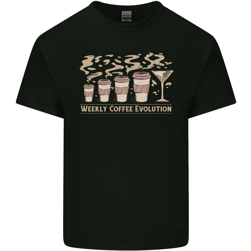 Funny Weekly Coffee to Alcohol Evolution Wine Kids T-Shirt Childrens Black